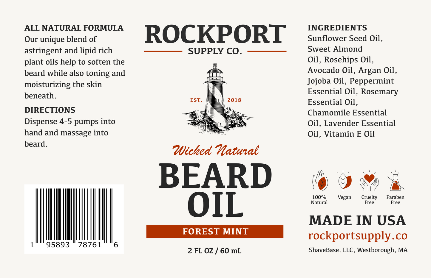 Wicked Natural Beard Oil 2 oz.